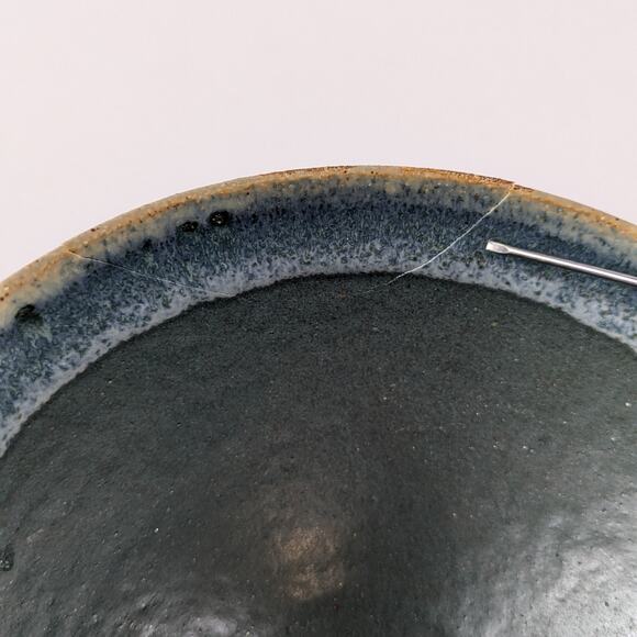 Hand-Turned Bowl Signed Studio Pottery Fine Art Ceramic 1 of 7 REPAIRED Decor - Picture 10 of 16
